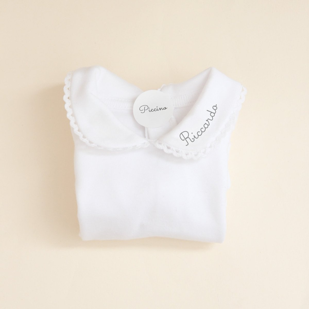 Body con colletto ricamo grigio - Piccino store